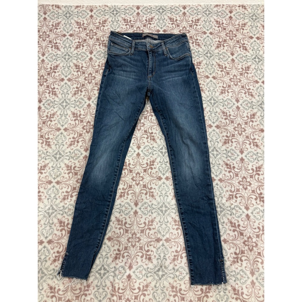 Joes Jeans Skinny Ankle Raw Hem Side Slit Denim Blue Jeans Size 28